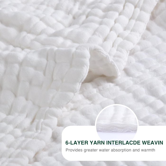 Love's Cabin 6 Layer Cotton Muslin Throw Blanket (image 5)