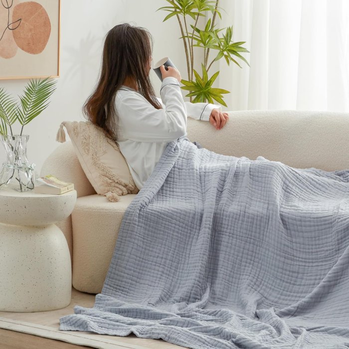 Love's cabin 6 Layer Muslin King Size Blanket (image 3)