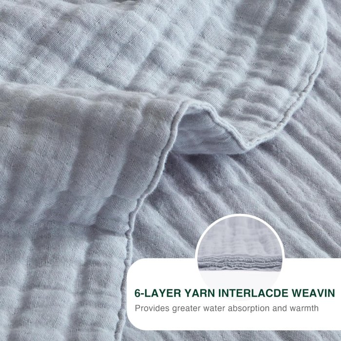 Love's cabin 6 Layer Muslin King Size Blanket (image 4)