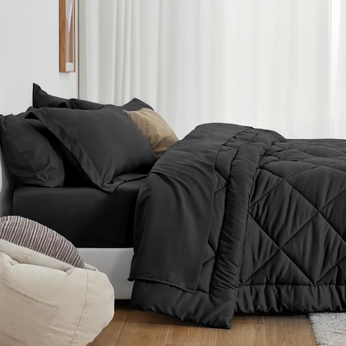 Love's cabin 7-Piece Full Comforter Set Black (image 3)