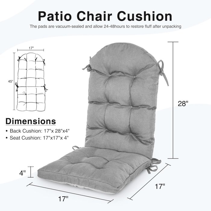 Love's Cabin Adirondack Chair Cushion Set (Grey) (image 2)