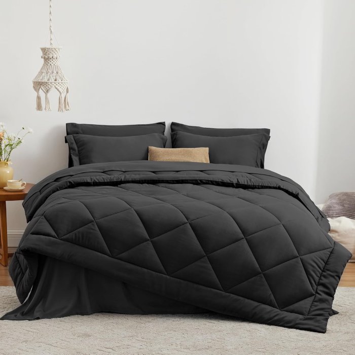 Love's Cabin Black Queen Comforter Set - 7 Piece Bedding Set (image 2)