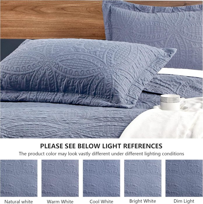 Love's Cabin Blue King Size Quilt Set (image 5)
