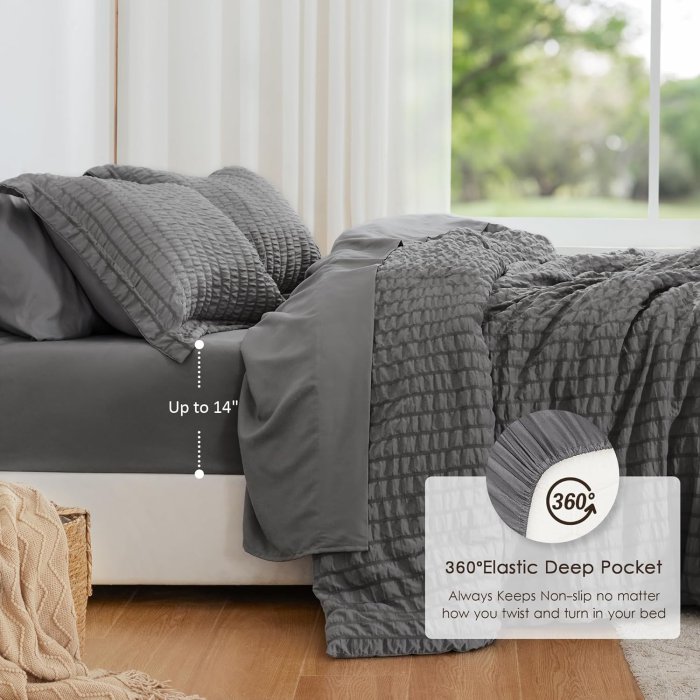 Love's Cabin Dark Grey Queen Comforter Set 7 Pieces (image 3)