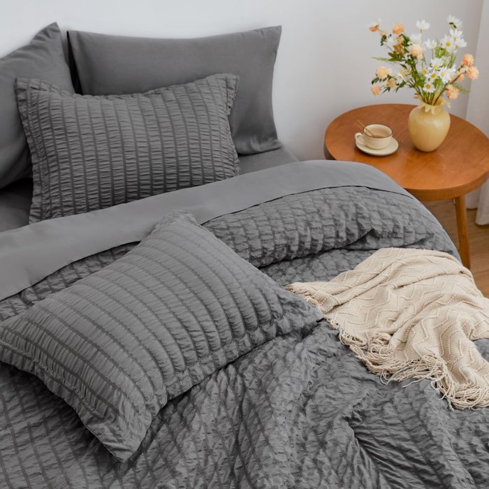 Love's Cabin Dark Grey Queen Comforter Set 7 Pieces (image 4)