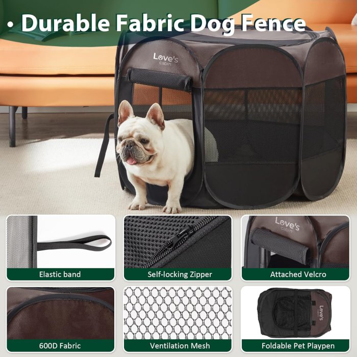 Love's Cabin Dog Playpen (Brown) (image 3)