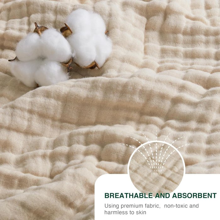 Love's Cabin Muslin King Size Blanket (Apricot) (image 4)