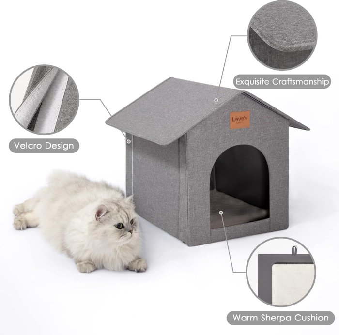 Love's Cabin Outdoor Cat House - Insulated, Weatherproof, Waterproof (image 4)