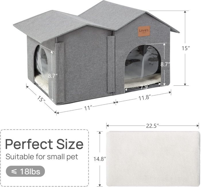 Love's Cabin Outdoor Cat House - Insulated & Weatherproof (image 5)
