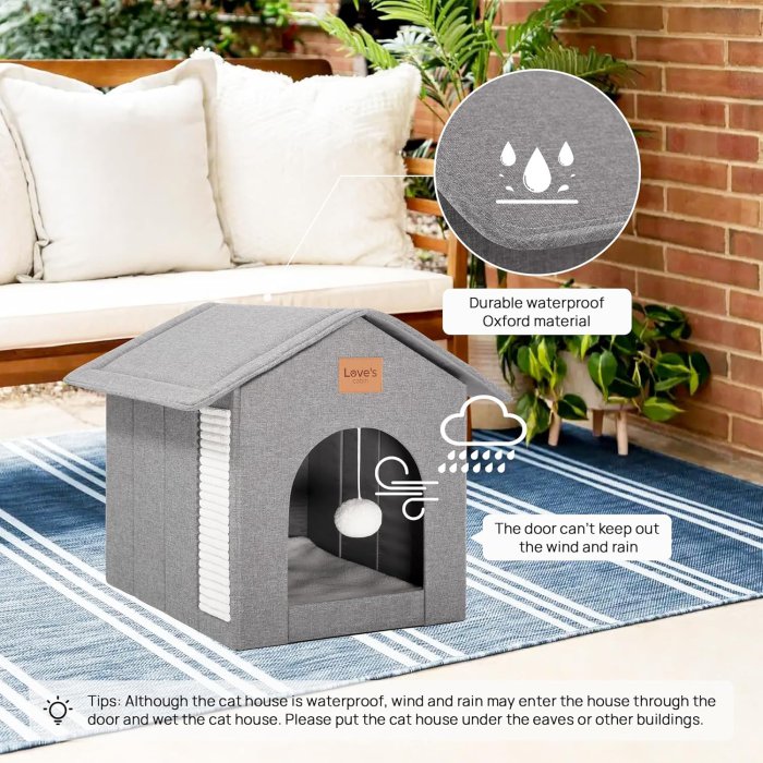Love's Cabin Outdoor Cat House - Weatherproof & Insulated (image 3)