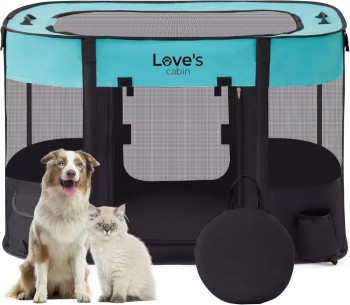 Love's cabin Pet Playpen (M, Green)