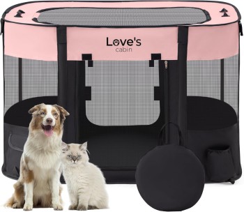 Love's cabin Pet Playpen (S, Pink)