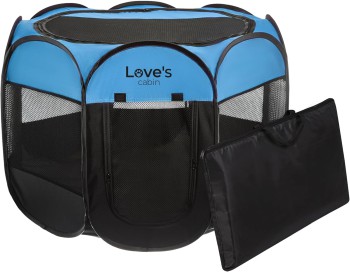 Love's cabin Pet Puppy Portable Dog Playpen (Blue)