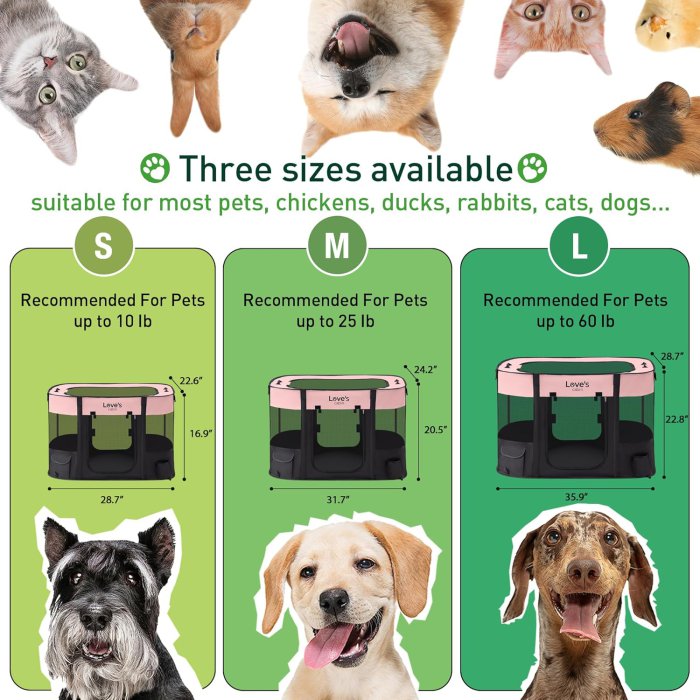 Love's Cabin Portable Dog Playpen (L, Pink) (image 5)