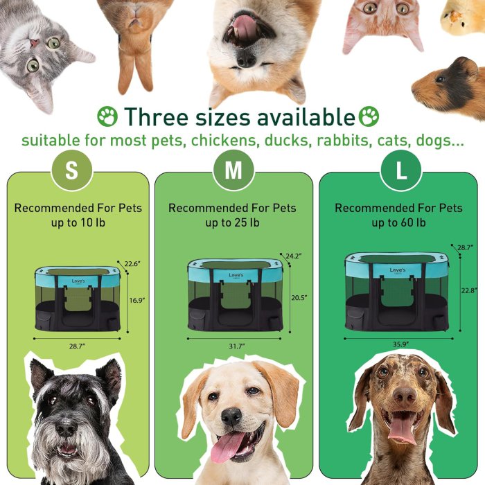 Love's Cabin Portable Dog Playpen (Large, Green) (image 5)
