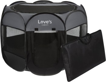 Love's Cabin Portable Pet Playpen (Dark Grey)