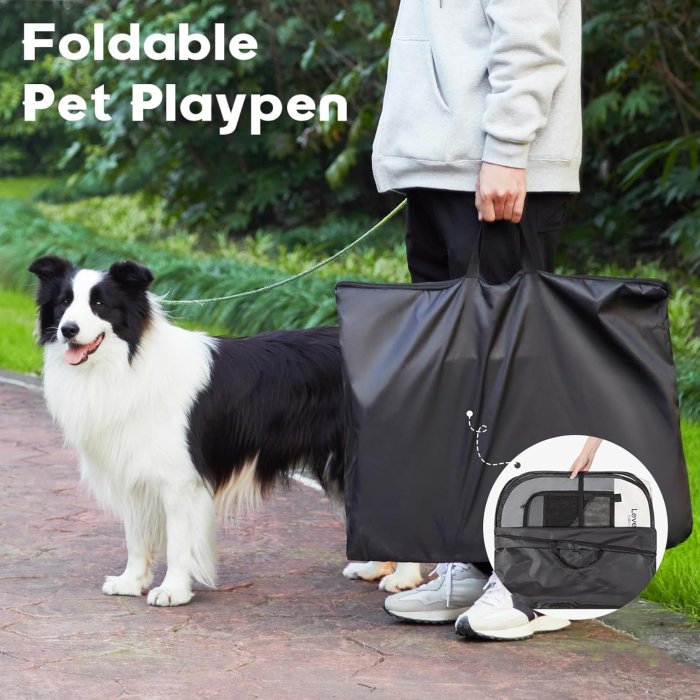 Love's cabin Portable Pet Playpen (Grey) (image 5)