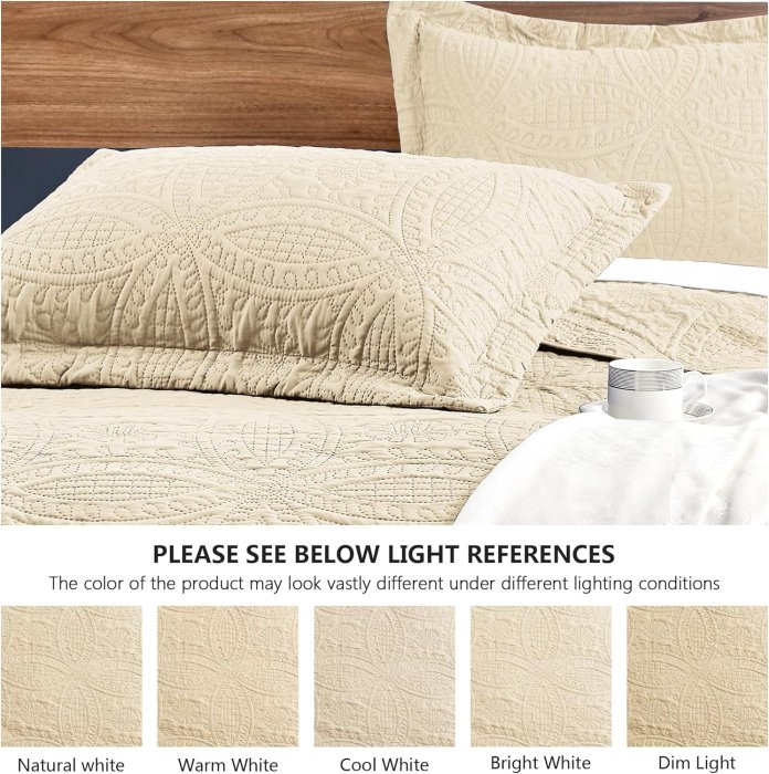 Love's cabin Queen Bed Quilt Set - Modern Coin Pattern Coverlet (image 5)