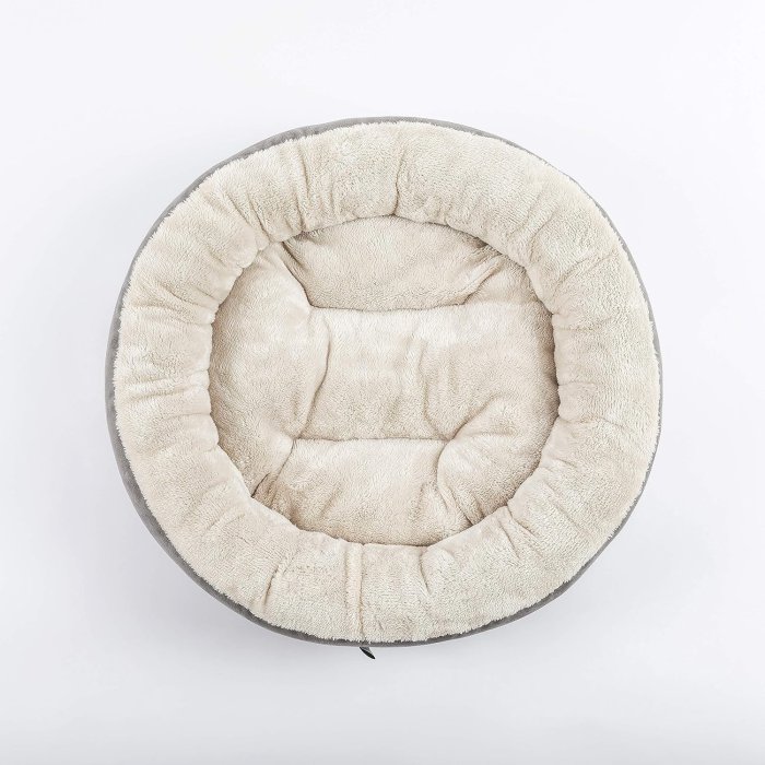 Love's Cabin Round Donut Pet Bed (Gray, 20in) (image 3)