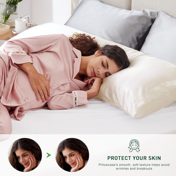 Love's Cabin Satin Body Pillow Cover, 20x54 inches Ivory White (image 3)