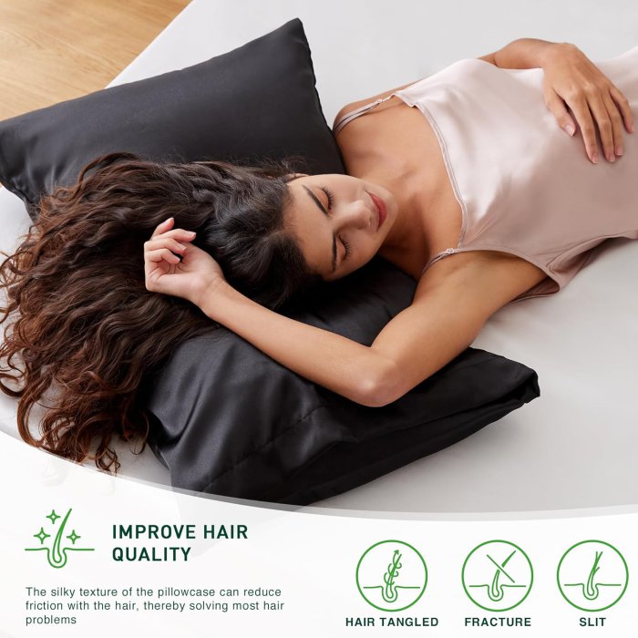 Love's Cabin Satin Pillowcase Set (Black, 20x30 inches) (image 4)