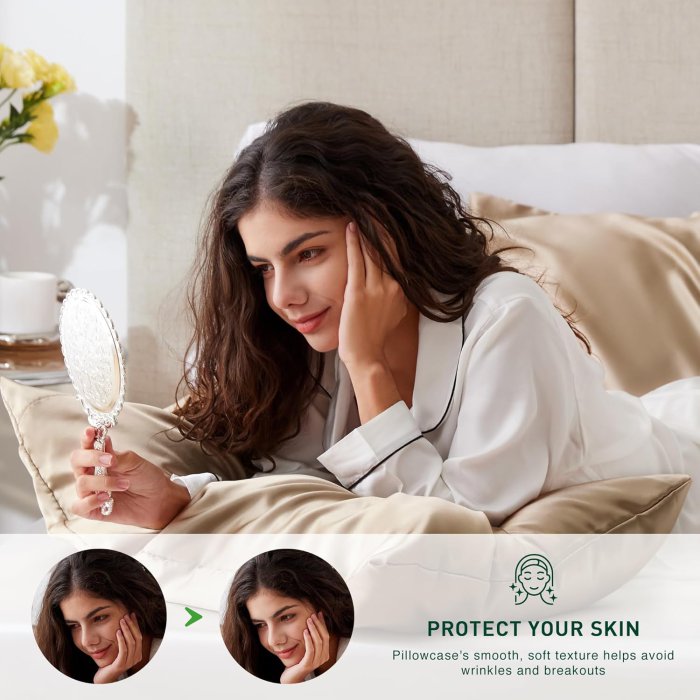 Love's Cabin Satin Pillowcase Set (Camel Taupe, 20x30 inches) (image 3)
