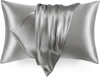 Love's Cabin Satin Pillowcase Set (Dark Gray, 20x36 inches)