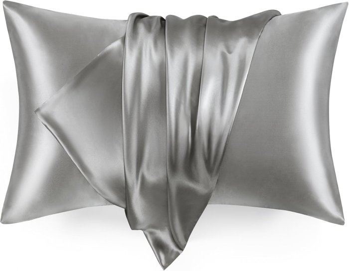 Love's Cabin Satin Pillowcase Set (Dark Gray, 20x36 inches)