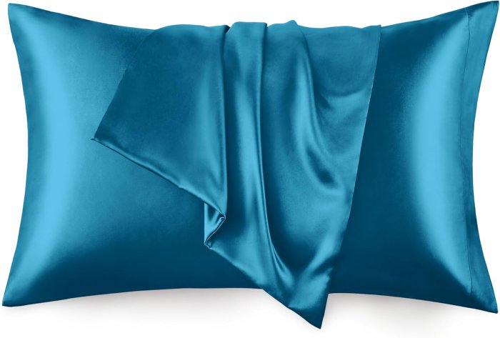 Love's cabin Satin Pillowcase Set (Teal Blue, 20x30 inches)