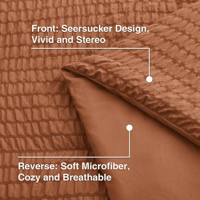 Love's Cabin Seersucker Terracotta Queen Comforter Set - 7 Piece (image 5)