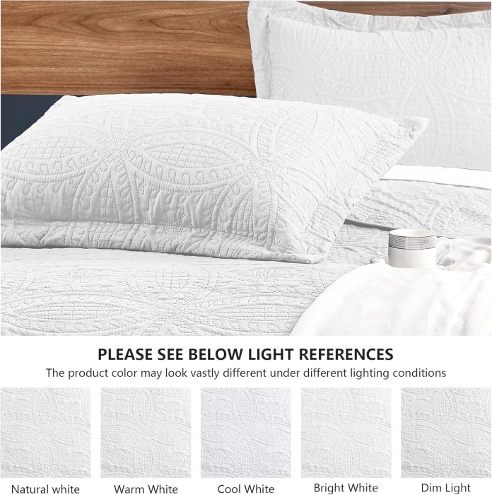 Love's Cabin White Queen Bedspread Set (image 5)
