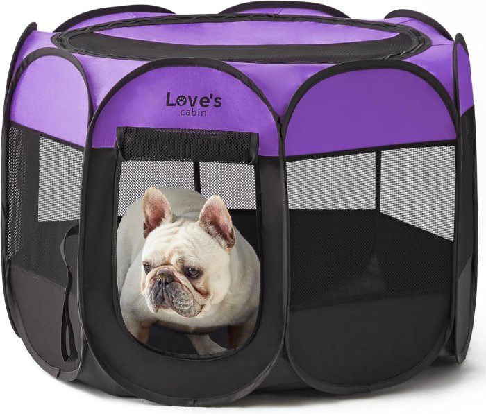 Portable Pet Playpen (Purple) Love's Cabin